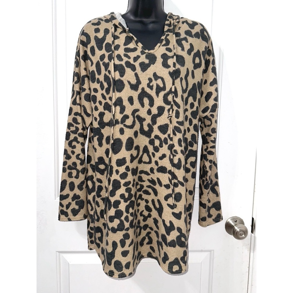 BomBom leopard print hooded sweater